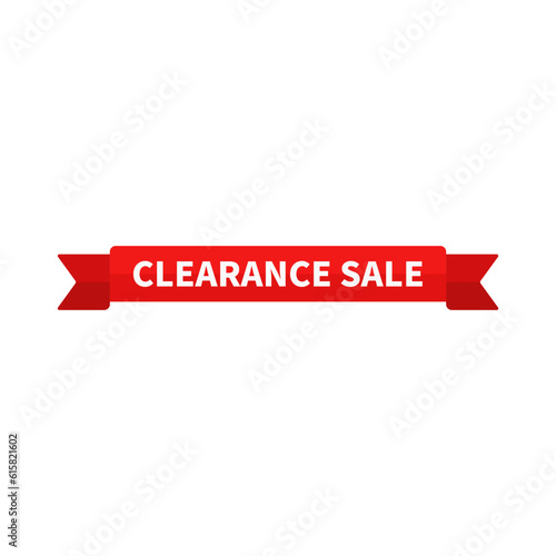Clearance Sale In Red Color Rectangle Ribbon Shape For Advertising Sale

