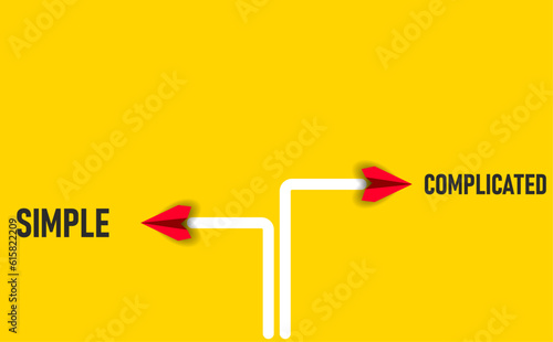 Red planes flying in simple and complex directions. new business, success idea concepts.
