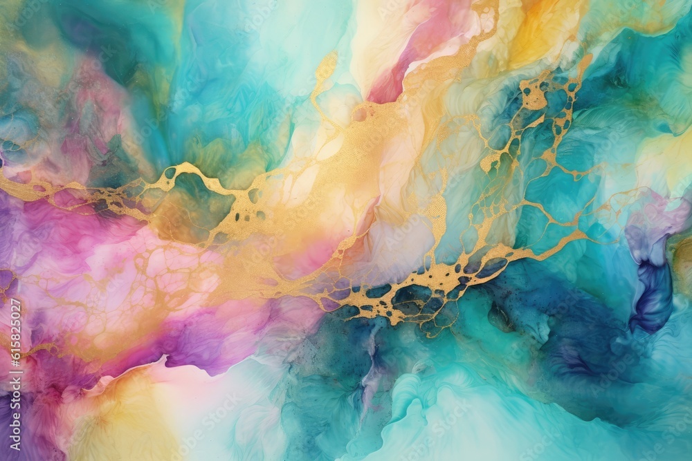Abstract Design with Watercolor Splashes
