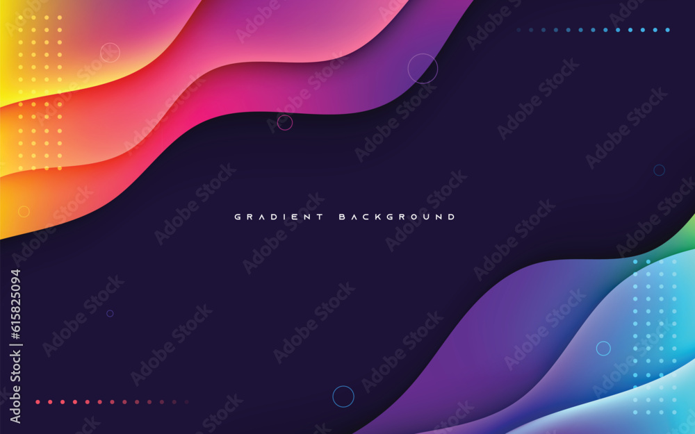 Abstract gradient background blue and orange wavy light shape Stock ...
