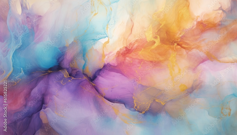 Bold Colors and Gold Infusions in Watercolor Art