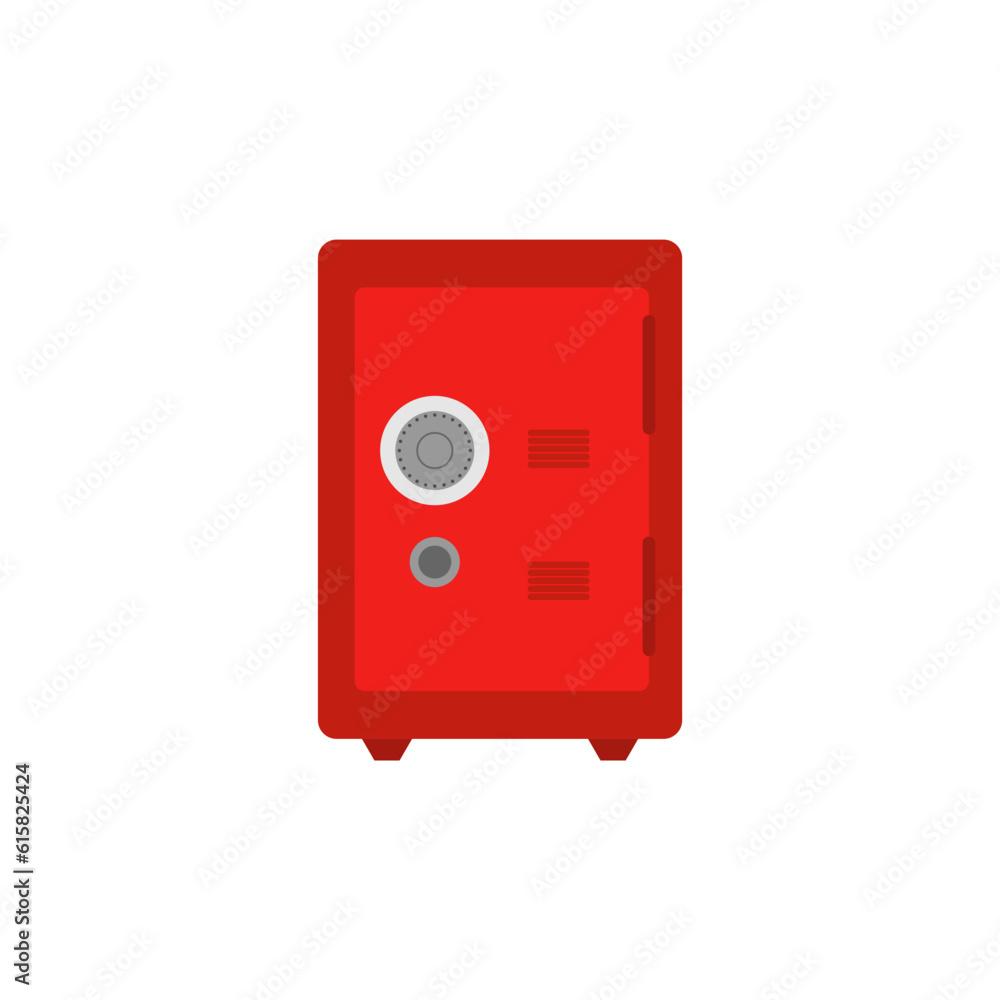 safebox flat design vector illustration.Locked bank vault isolated on white background. Strongbox for money protection. Cash and valuables storage design element. Security steel deposit box safebox flat design vector illustration.Locked bank vault isolated on white background. Strongbox for money protection. Cash and valuables storage design element. Security steel deposit box