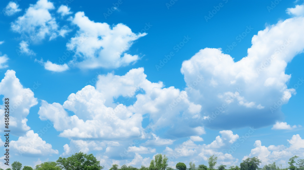 Obraz premium Background with clouds on blue sky