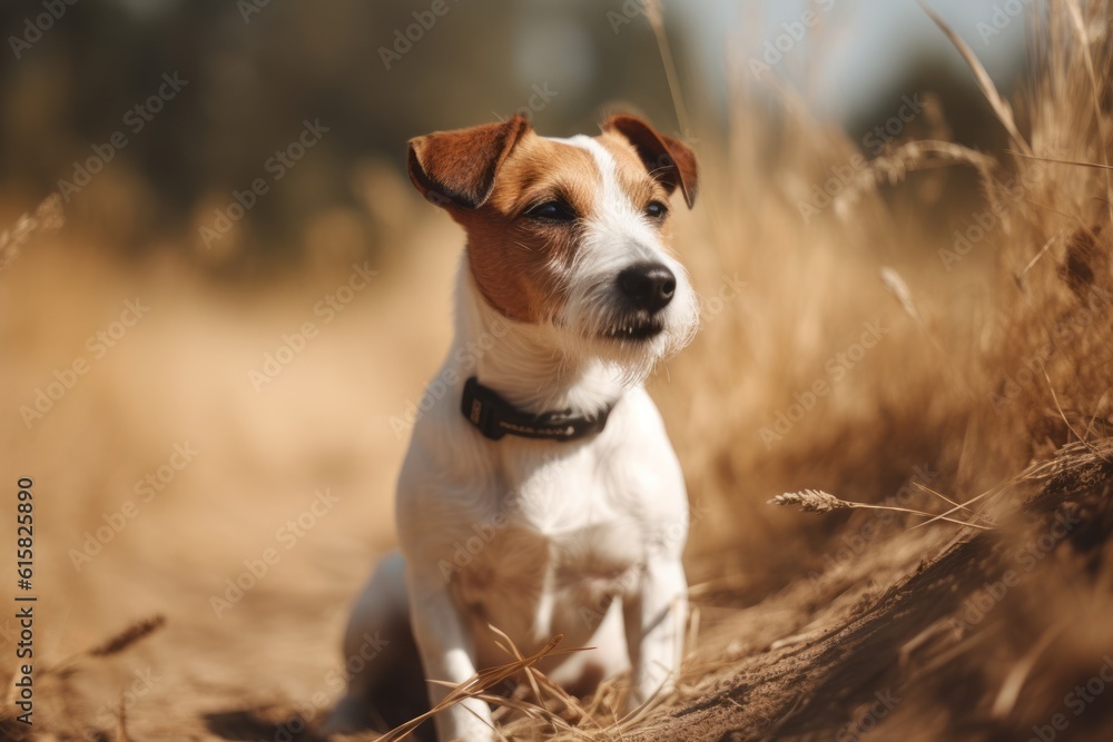 jack russell terrier on the grass. Generative AI