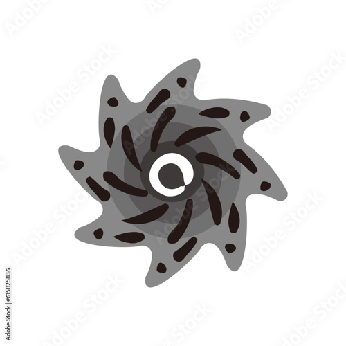 Black hole - Space and planet icon/illustration (Hand-drawn line, colored version)