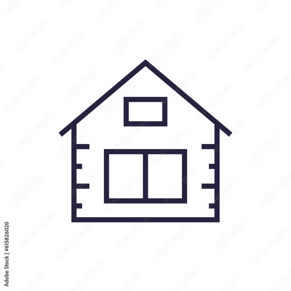 modern house line icon on white modern house line icon on white