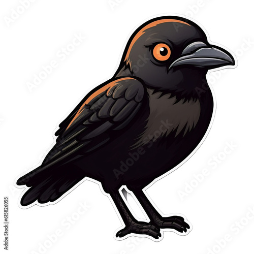 Crow Character Sticker  Generative AI