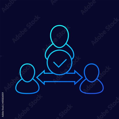 broker or third party line icon, vector