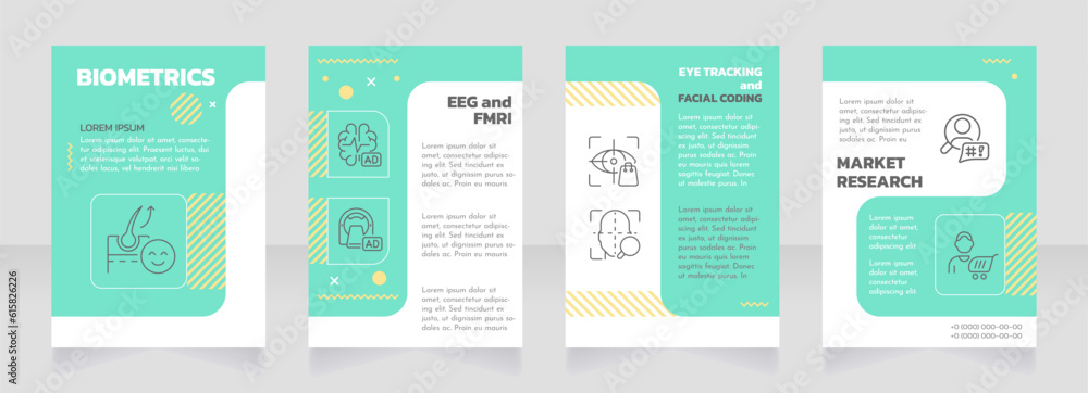 Biometrics green premade brochure template. Decision making. Consumer ...