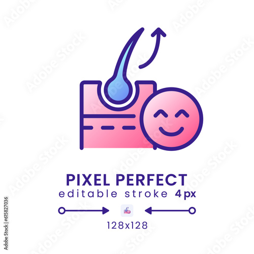 Galvanic skin response gradient fill desktop icon. Emotion recognition. Marketing stimuli. Pixel perfect 128x128, outline 4px. Modern colorful linear symbol. Vector isolated editable RGB element