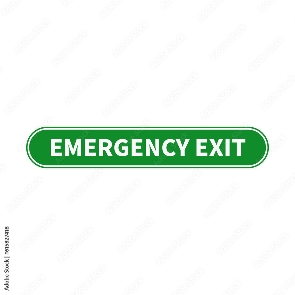 Emergency Exit In Green Color Rectangle Rounded Shape With White Line
Emergency Exit In Green Color Rectangle Rounded Shape With White Line
