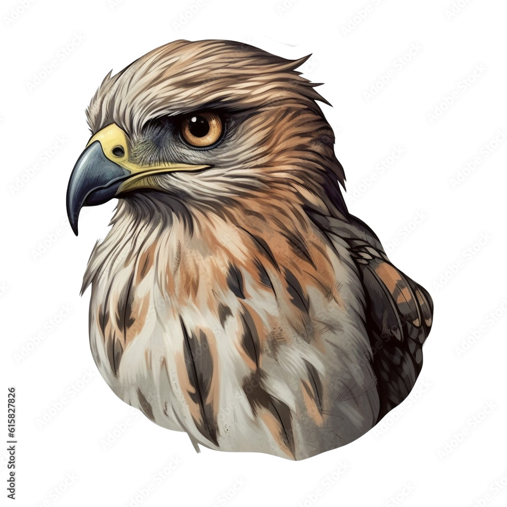 Fototapeta premium Hawk Character Sticker, Generative AI