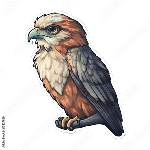 Hawk Character Sticker, Generative AI photo