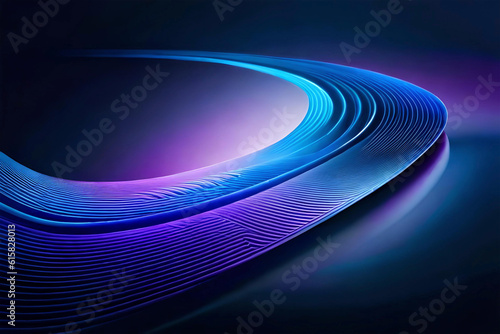 Fototapeta Naklejka Na Ścianę i Meble -  wave abstact vector dark blue background. Technology composition. Blue and purple particles wave surface on black background. Abstract technology or science for making scenes AI generated