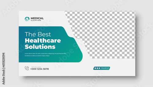 Medical healthcare YouTube thumbnail and web banner template	