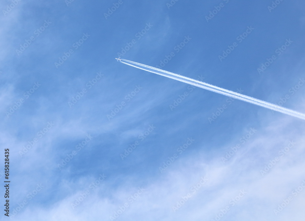 Trail of a plane in the sky Trail of a plane in the sky