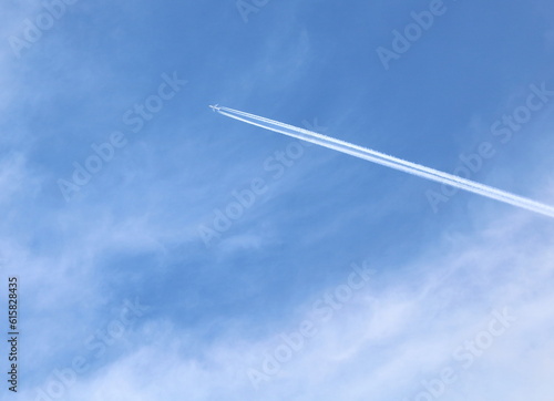 Trail of a plane in the sky