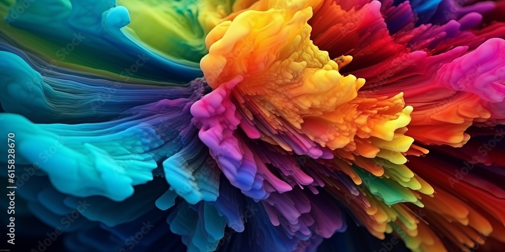 Obraz premium the Creativity Digital Colorful Paints in Abstract Art and Exploring Design, Generative AI.