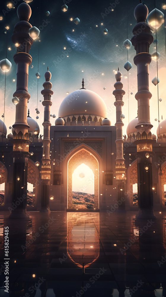 Aperturee Arabian Night Moon Castle Architecture Sweep Backdrop main image 1