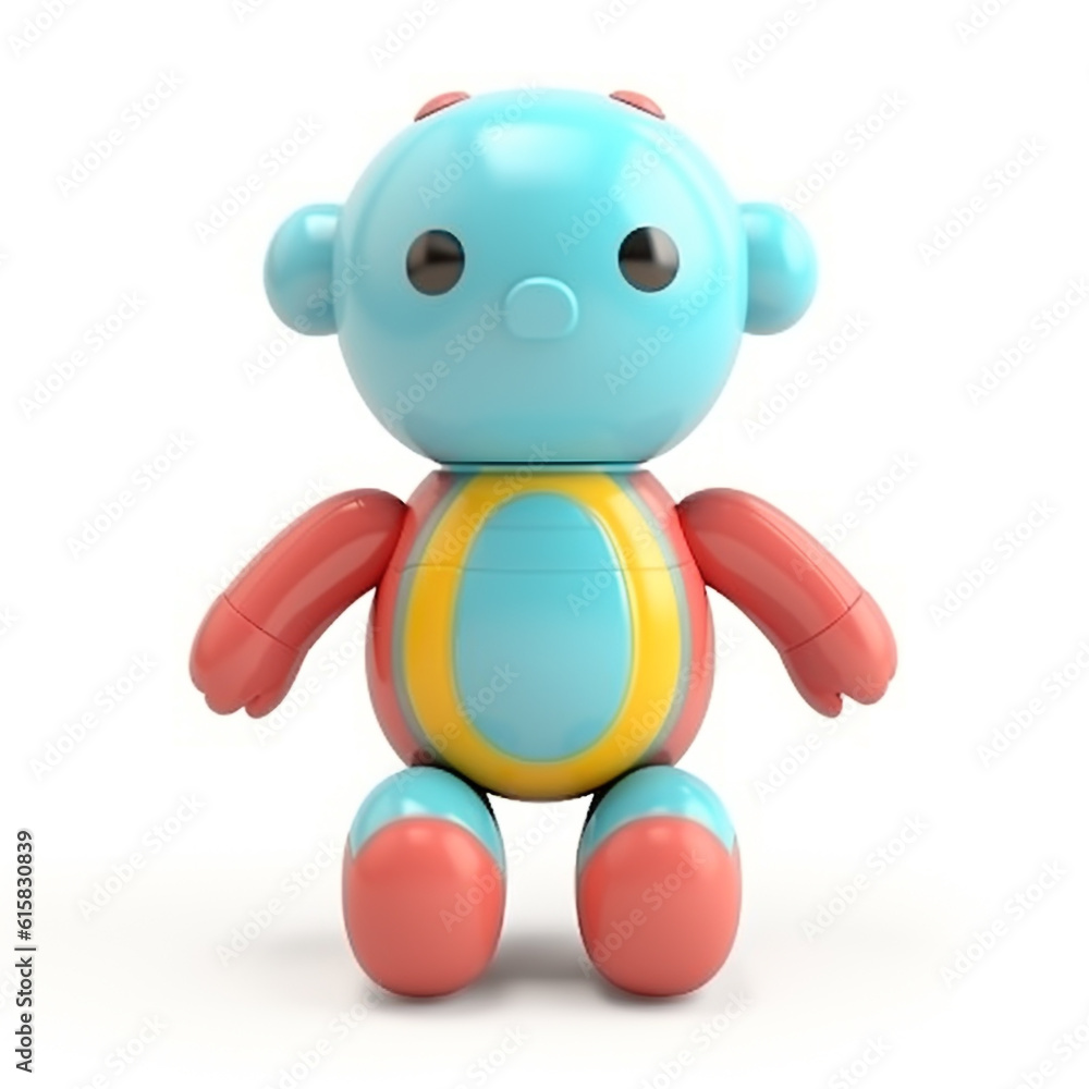 Naklejka premium Baby toys isolated on white background. Made with safe materials for babies. Interesting and colorful design. 