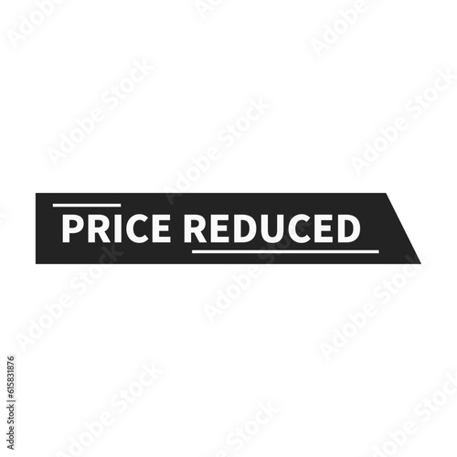 Price Reduced In Black Color Rectangle Shape For Advertisement
