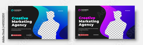 YouTube video thumbnail or social media web banner and corporate YouTube thumbnail design template	