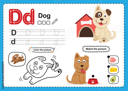 Illustration Isolated Animal Alphabet Letter D-Dog
