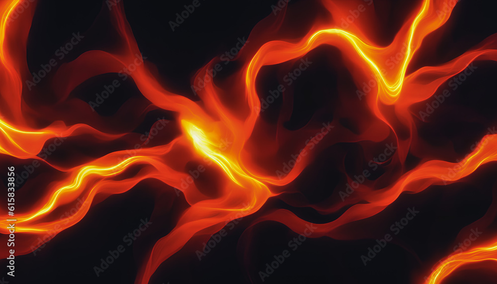 Flames of fire amidst swirling trails. Generative AI. Flames of fire amidst swirling trails. Generative AI.