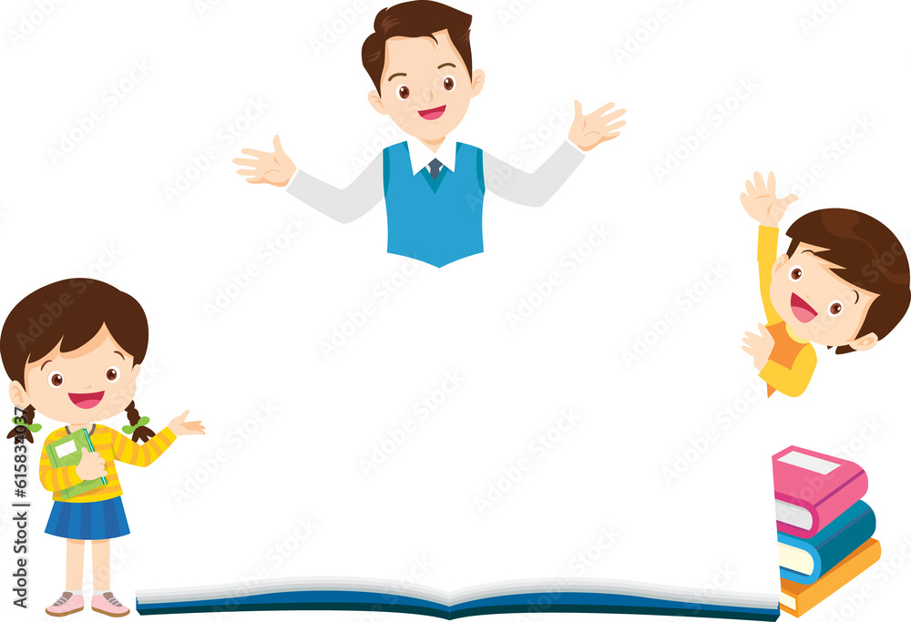 student reading book.Boy and girls learning or studying student reading book.Boy and girls learning or studying