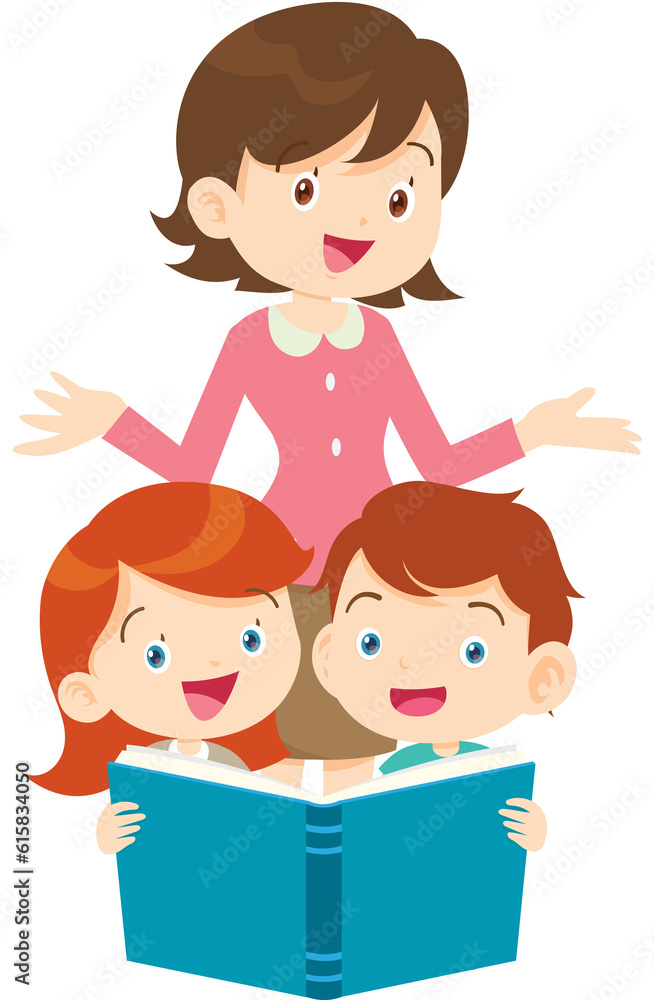 student reading book.Boy and girls learning or studying student reading book.Boy and girls learning or studying