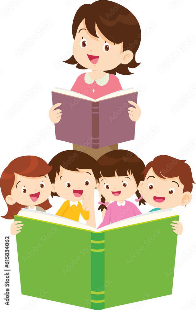 student reading book.Boy and girls learning or studying student reading book.Boy and girls learning or studying
