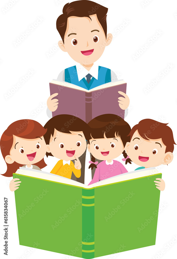 student reading book.Boy and girls learning or studying student reading book.Boy and girls learning or studying