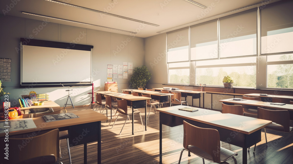 Empty modern classroom