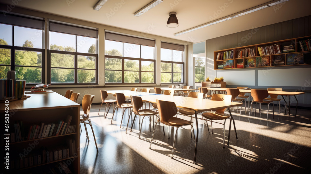 Empty modern classroom