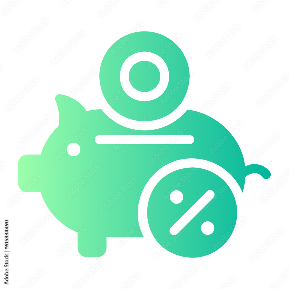 piggy bank gradient icon