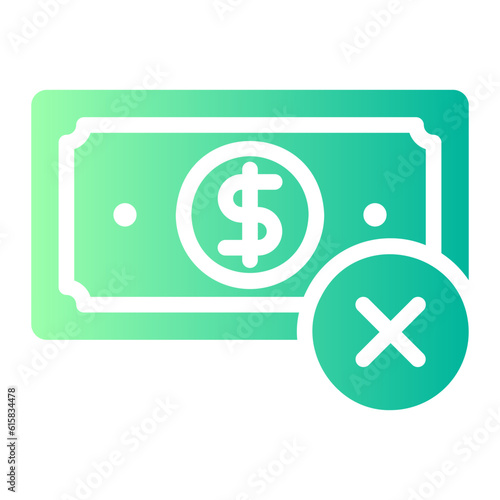 no money gradient icon