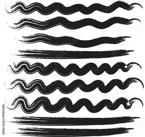 Black paint ink brush stroke brush line vector © Yohan