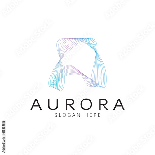 aurora logo design icon illustration vector template