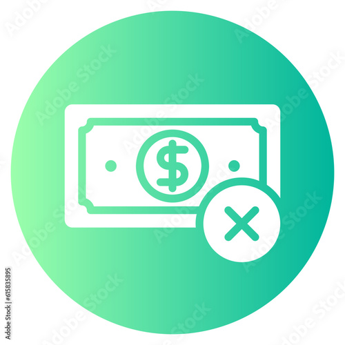 no money gradient icon