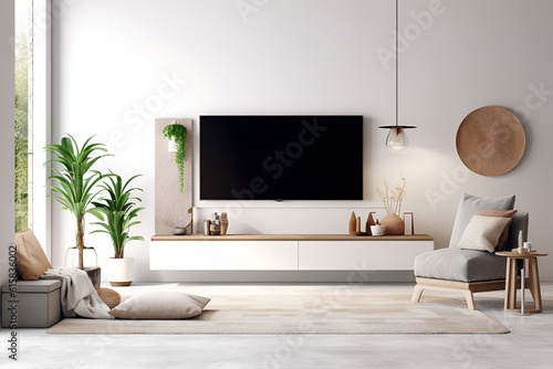 modern living room with tv