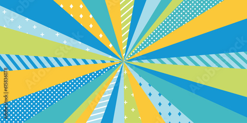 背景イラスト_集中線_カラフル