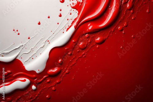 Red and white paint that is dripping down made with Generative AI 