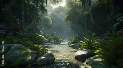 valley in a jungle made by midjeorney