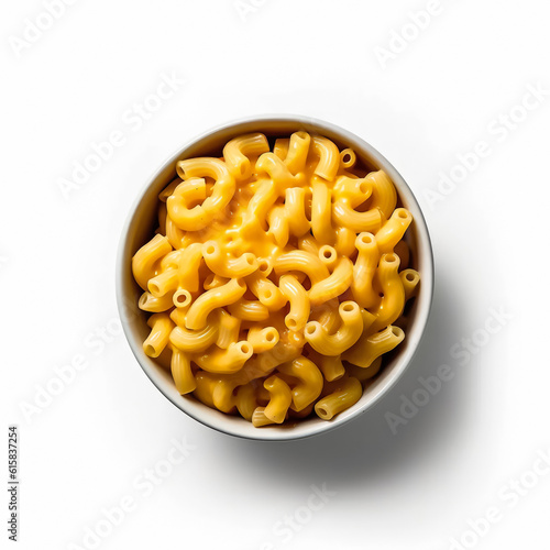 Mac and cheese isolated on white background isolated on white background, generative ai photo