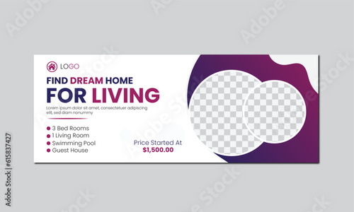 Home sale facebook cover photo and web banner for real estate sale business template