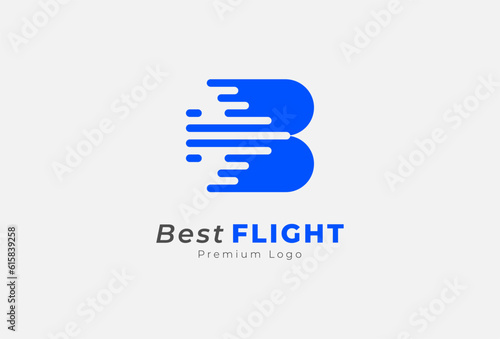 Letter B Flight Logo, letter B with plane combination, usable for aviation business and company logos