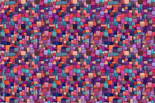 Seamless repetitive geometric background with square shapes. Retro cute repetition pattern, mosaic background projects builder. Generative AI.