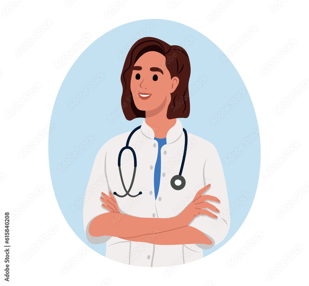 Avatar of a smiling female doctor, medical worker. Avatar of a smiling female doctor, medical worker.