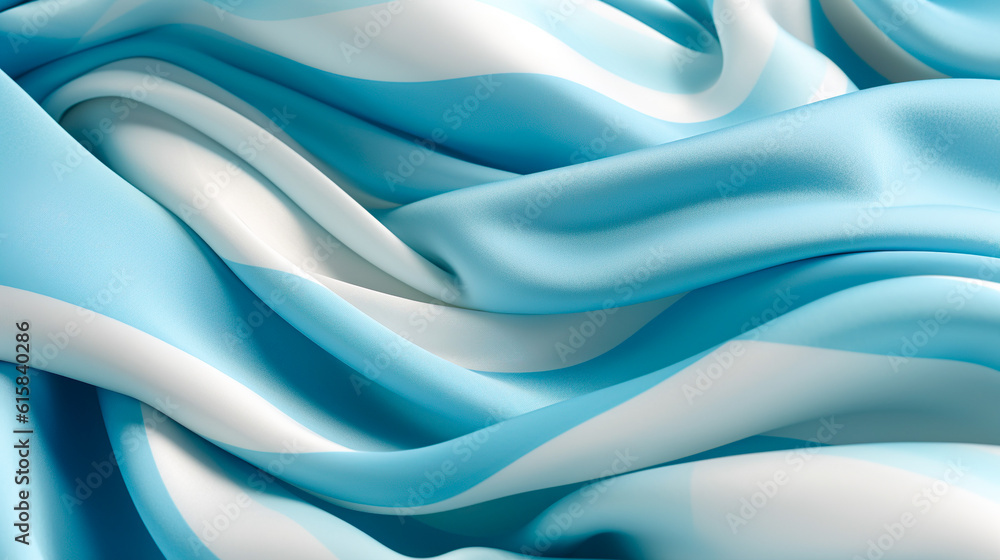 Obraz premium 水色と白の生地背景 Generative AI
