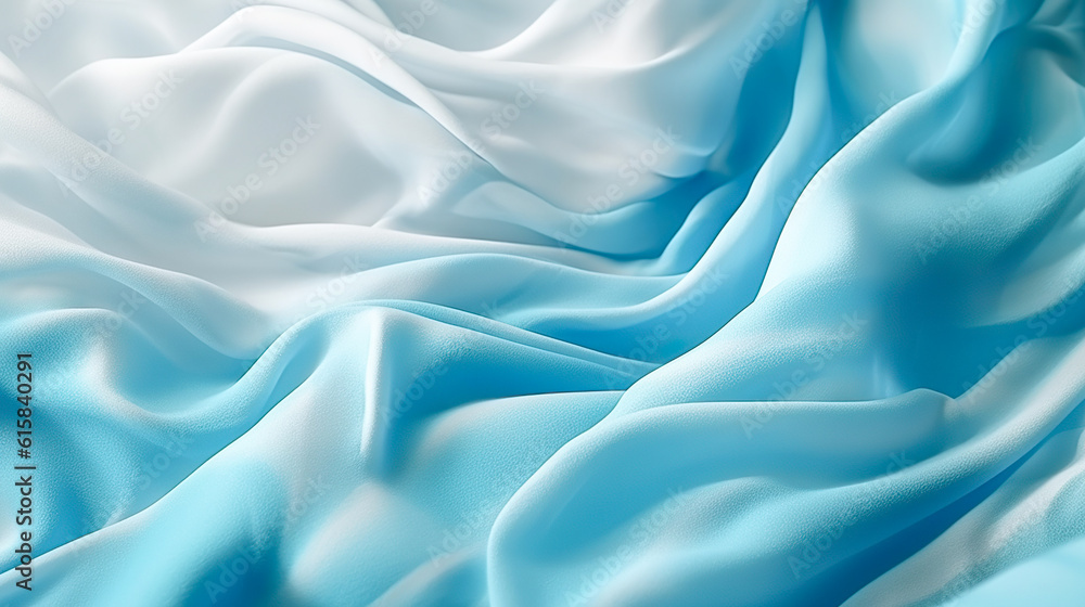 Obraz premium 水色と白の生地背景 Generative AI